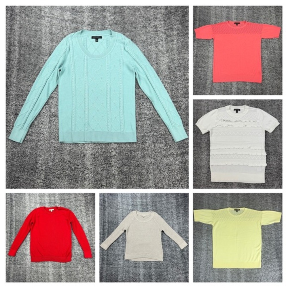 x6 Banana Republic Mixed Style‎ Women's Sz Small Cable Waffle Knit Shirt Tops